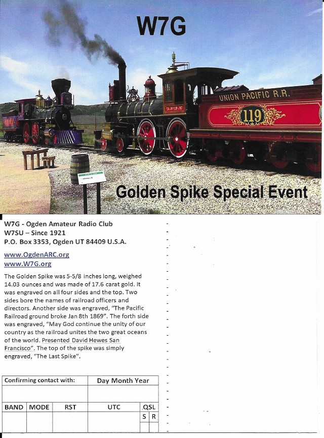 Golden Spike Special Event Station (W7G) - May 2022 — photograph 47